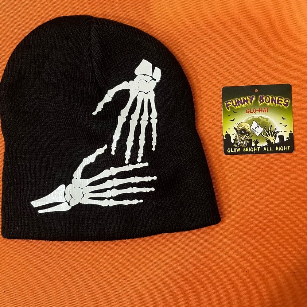 6/$25 Funny Bones Glow-in-the-Dark Beanie